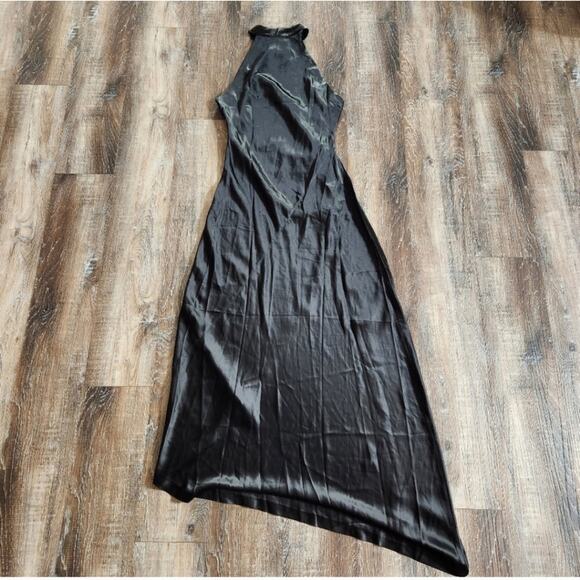 Retrofete Sab Dress Black Maxi Halter Satin Size Small NWT Sleeveless - Picture 8 of 15